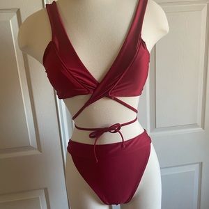 Strappy high waisted bikini